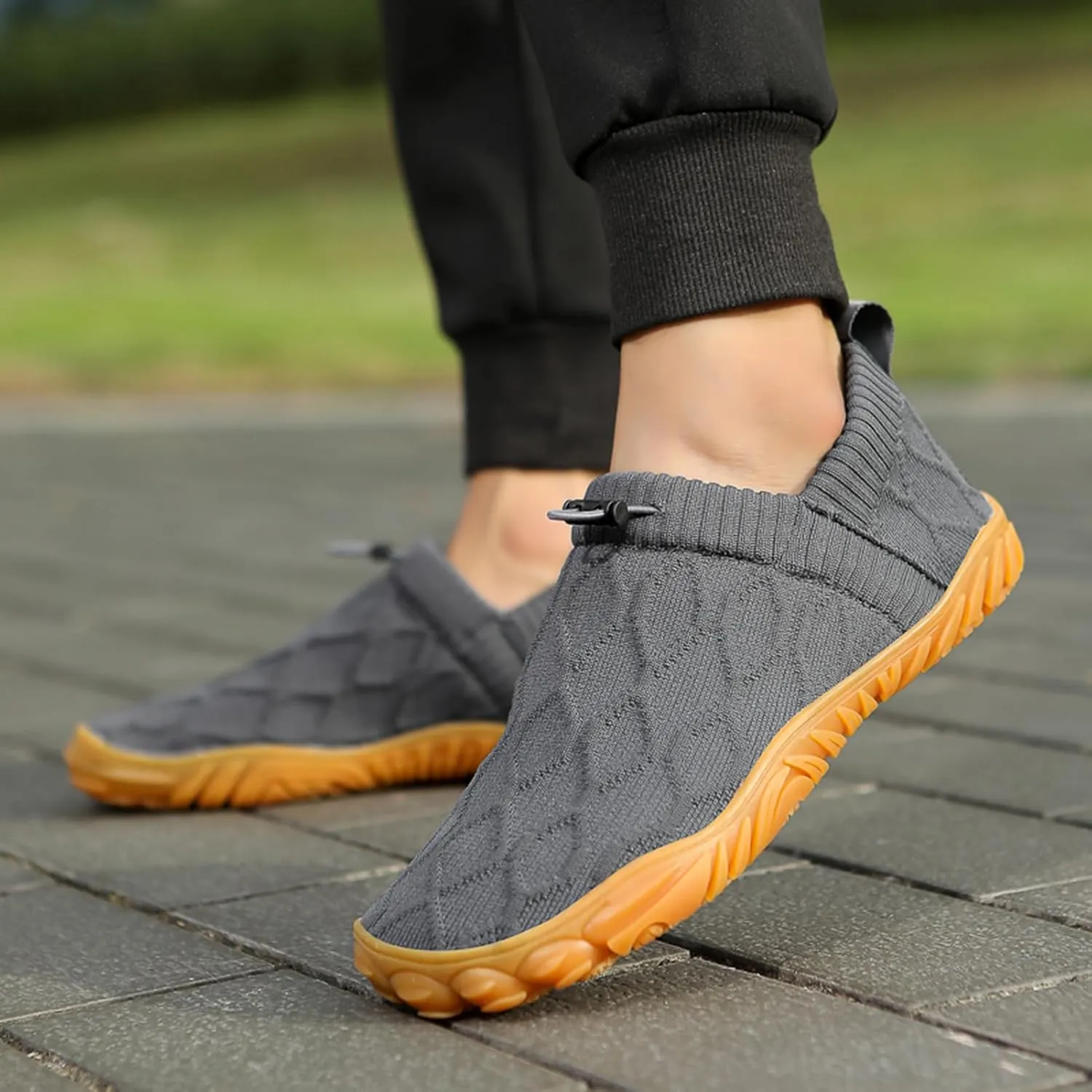 UMANPOO Men Hiking Water Shoes Barefoot Running Slip On Sneakers Casual Walking Slippers Gym Sock Flats Loafers Non Slip