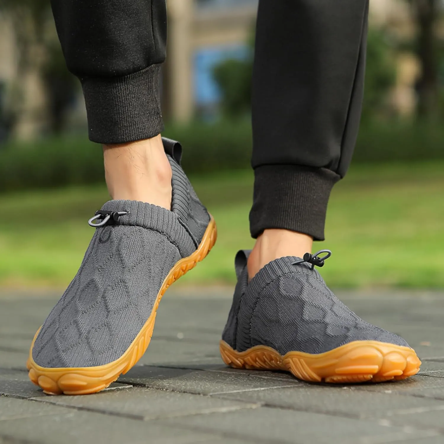 UMANPOO Men Hiking Water Shoes Barefoot Running Slip On Sneakers Casual Walking Slippers Gym Sock Flats Loafers Non Slip