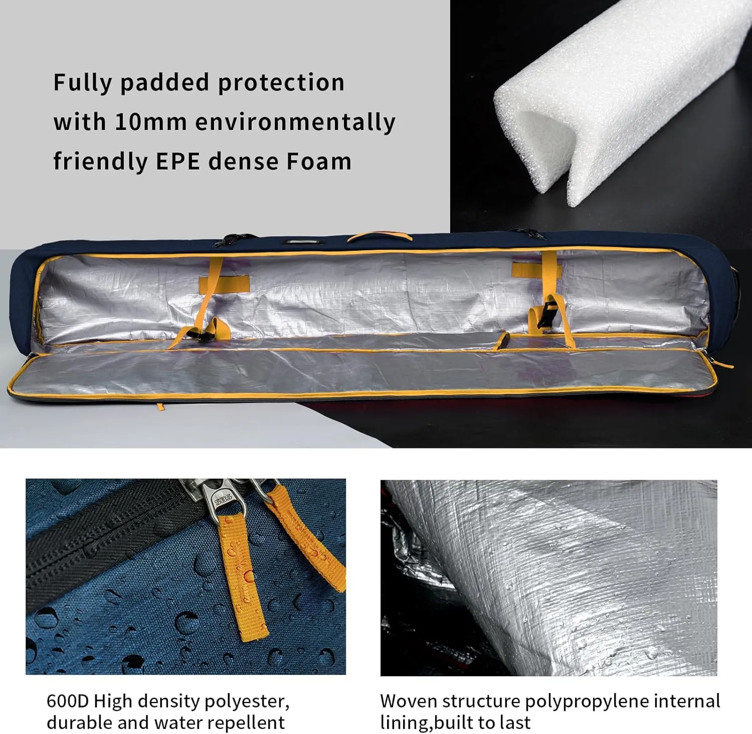 Unigear Snowboard Ski Bag for Air Travel, Reinforced Double Padded Snowboard Bag