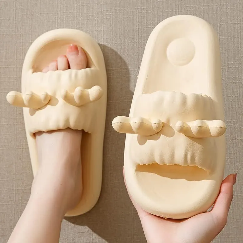 Unisex Adult Cute Cloud Slides for Women Men Pillow Slippers Non-Slip Bathroom Shower Sandals Soft Thick Sole Indoor and Outdoor Slides