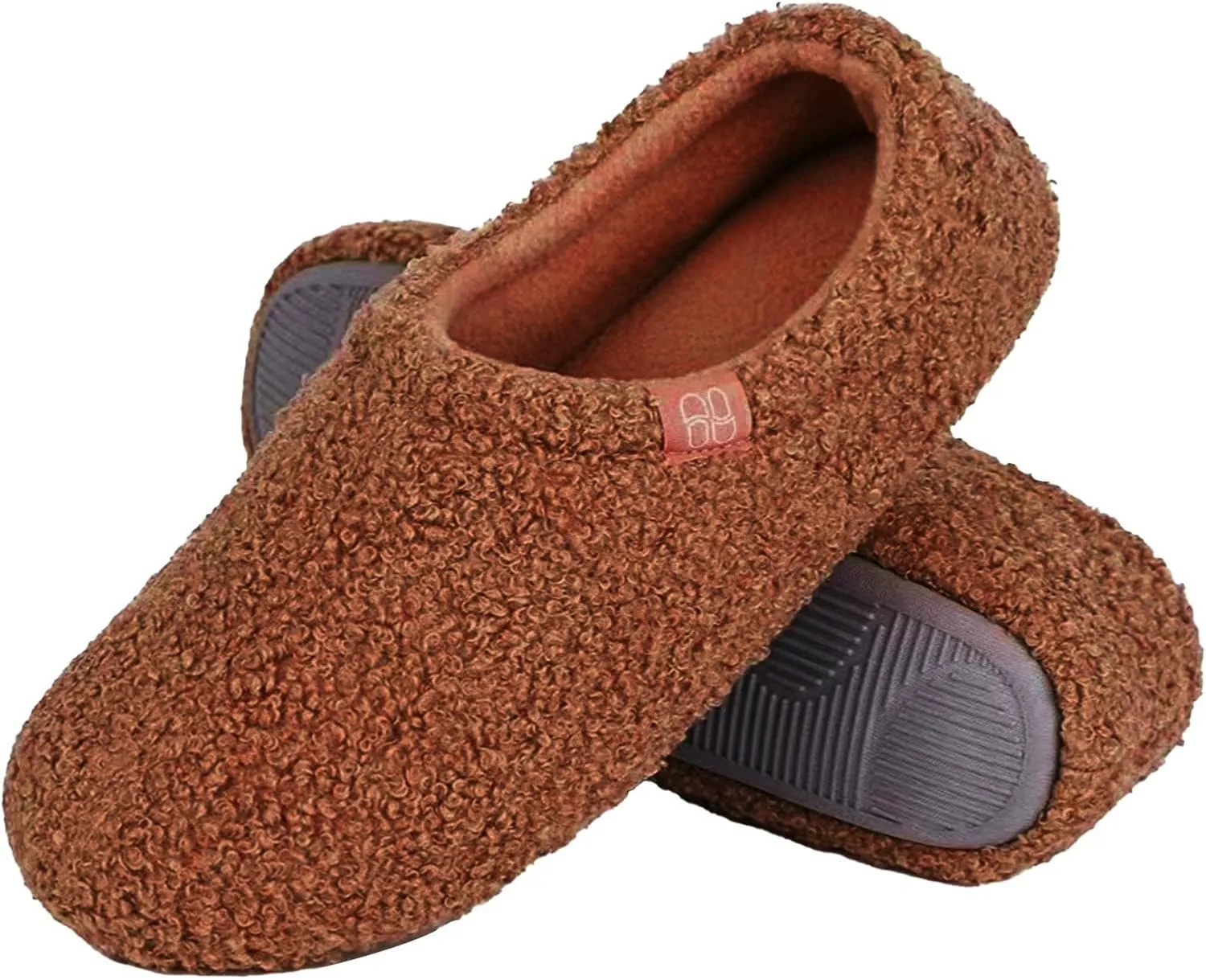 Unisex Fuzzy Curly Memory Bombas Slippers Closed Back Bedroom House Shoes Indoor Soft Comfy Warm Loafer Slippers