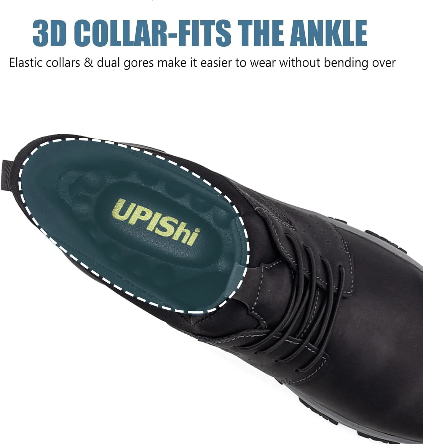 UPIShi Men's Slip On Hands Free Leather Walking Work Loafers Slip-Ins Casual Dress Office Business Outdoor Cushioning Shoes