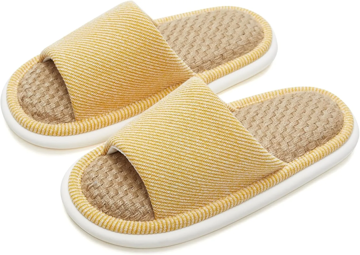utune Summer House Slippers for Women Indoor Linen Slippers Open Toe Men House Slippers Shoes Breathable Non-slip Sandals for Home Outdoor