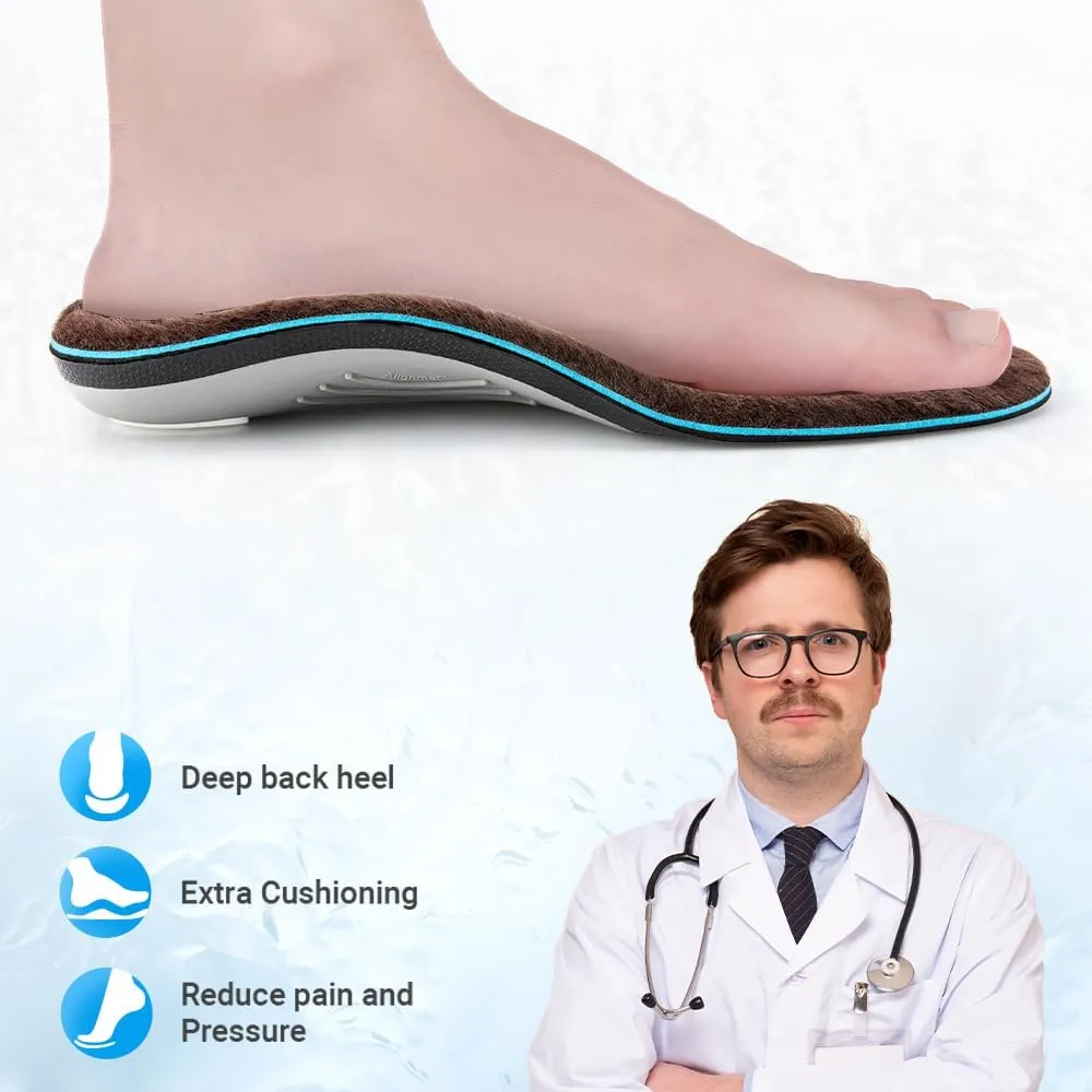 VALSOLE Heavy Duty Support Pain Relief Orthotics - 220  lbs Plantar Fasciitis High Arch Support Insoles for Men Women, Flat Feet Orthotic Insert, Work Boot Shoe Insole, Absorb Shock with Every Step