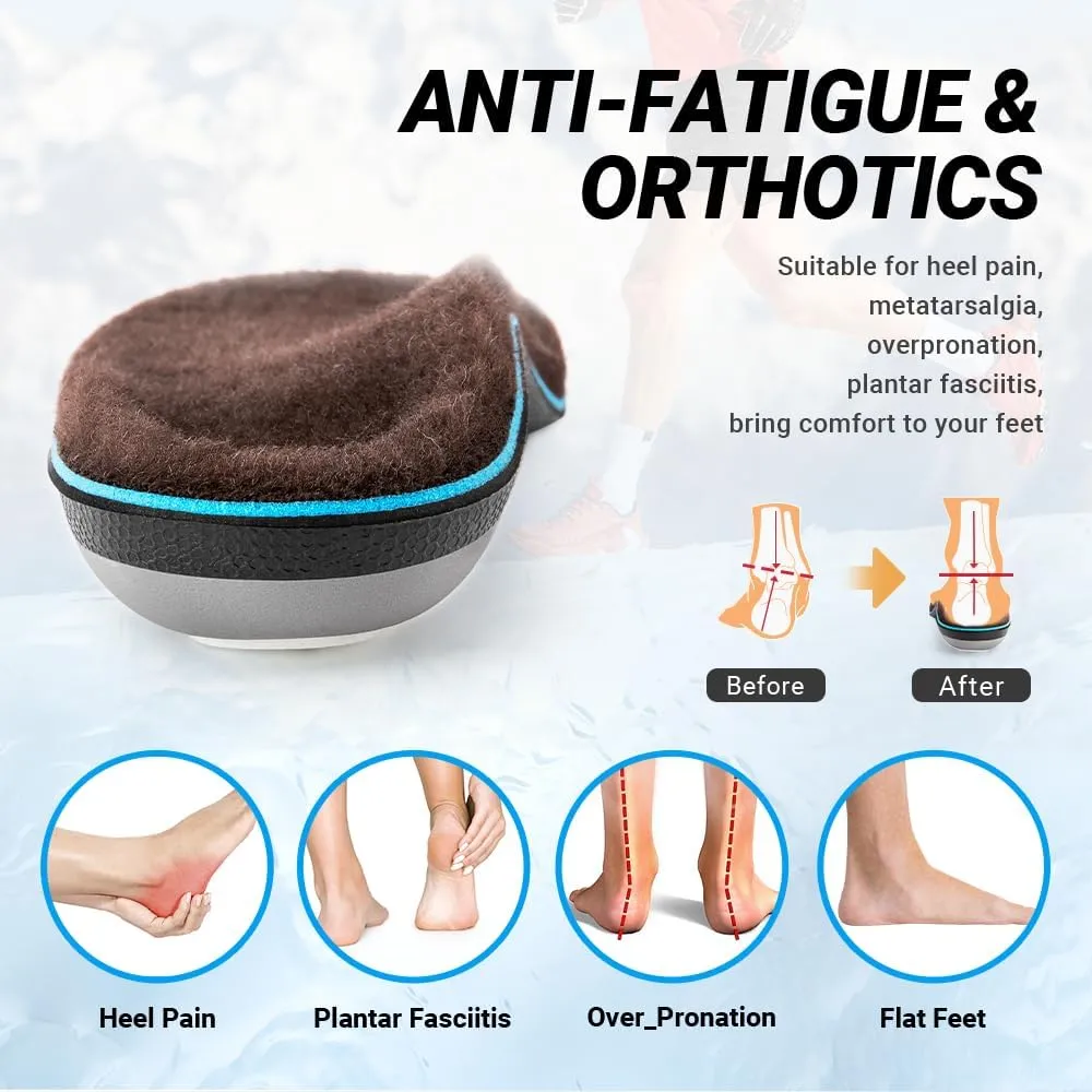 VALSOLE Heavy Duty Support Pain Relief Orthotics - 220  lbs Plantar Fasciitis High Arch Support Insoles for Men Women, Flat Feet Orthotic Insert, Work Boot Shoe Insole, Absorb Shock with Every Step