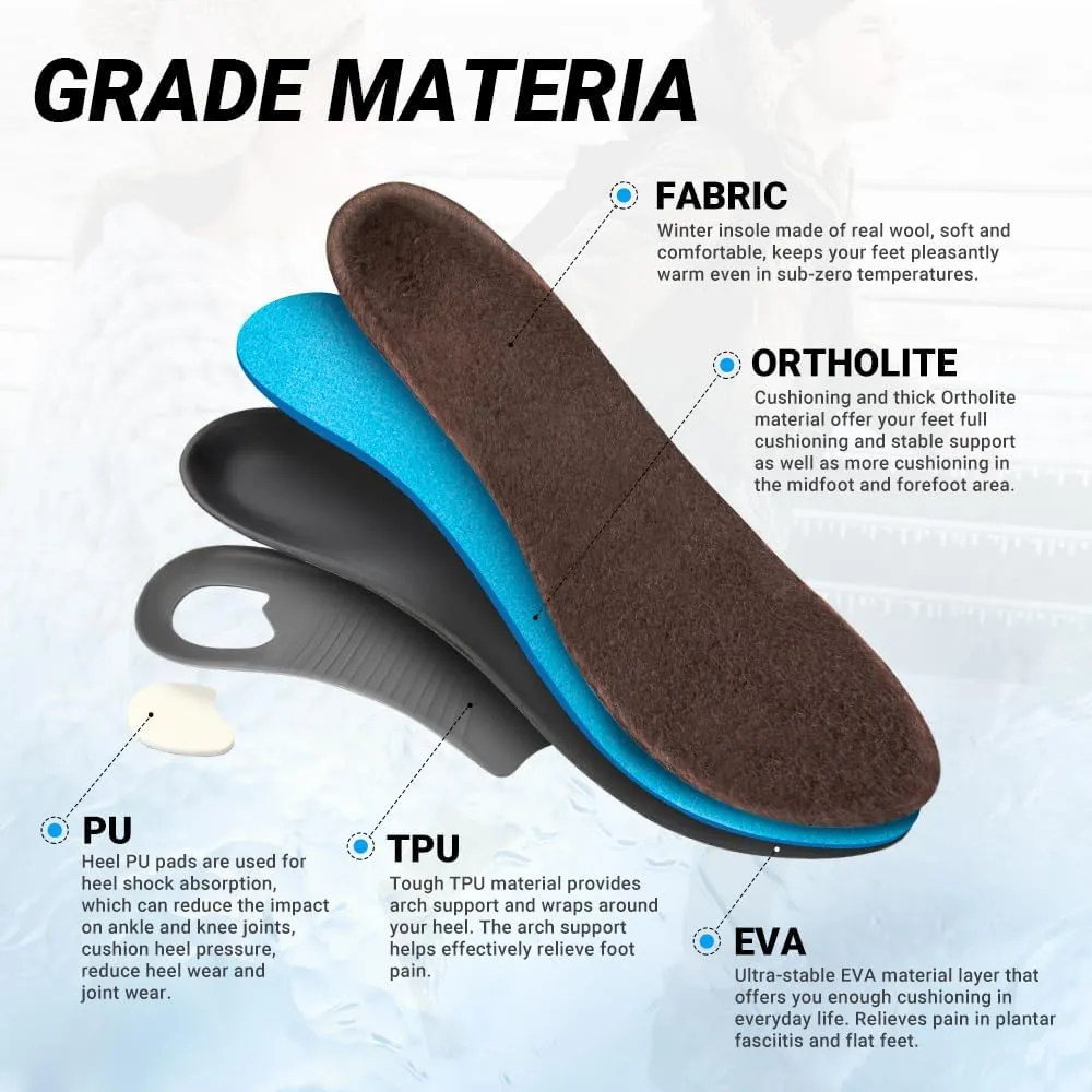 VALSOLE Heavy Duty Support Pain Relief Orthotics - 220  lbs Plantar Fasciitis High Arch Support Insoles for Men Women, Flat Feet Orthotic Insert, Work Boot Shoe Insole, Absorb Shock with Every Step