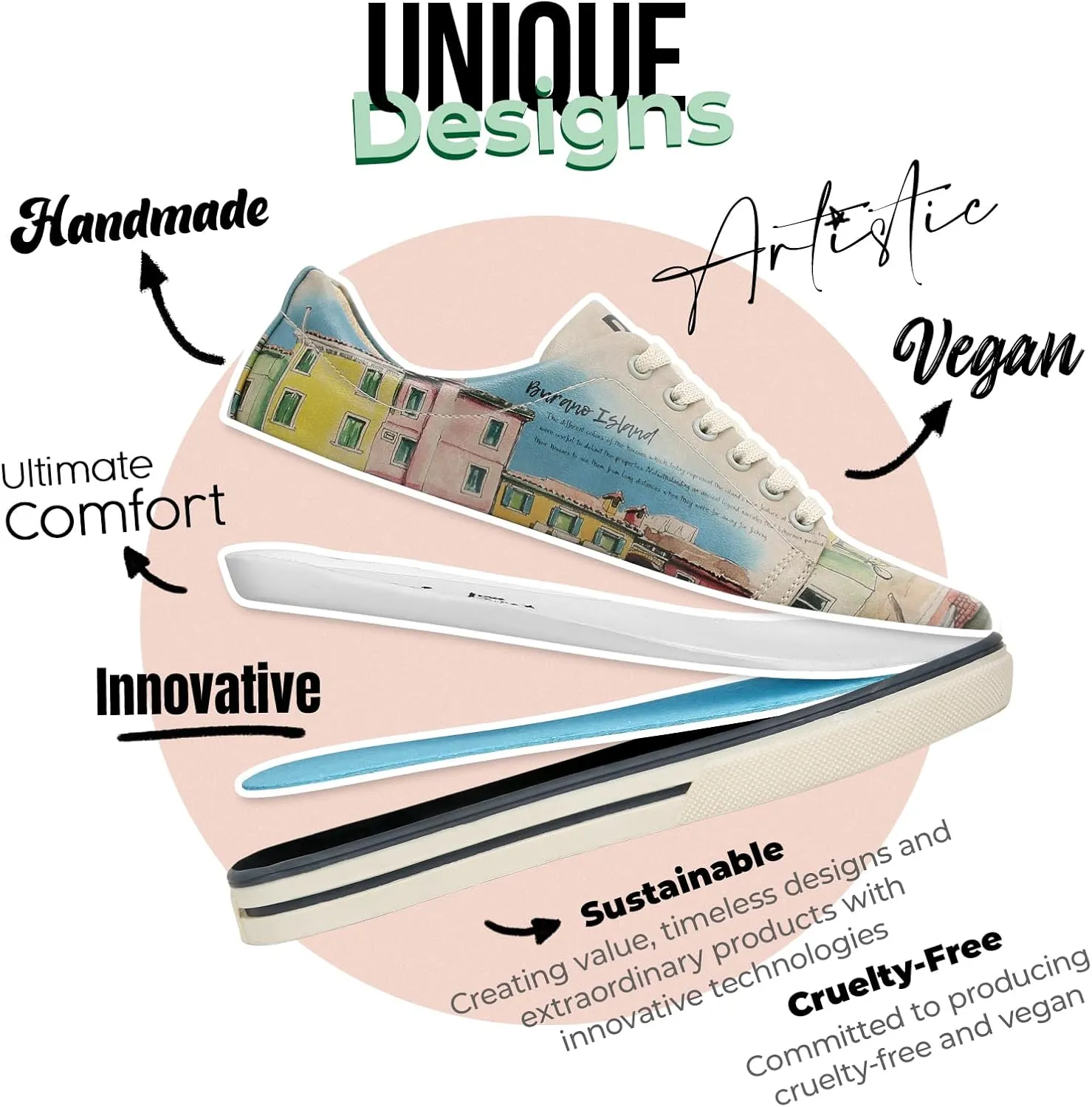 Vegan Leather Sneakers for Women - Handmade and Unique Fashion Sneakers for Women