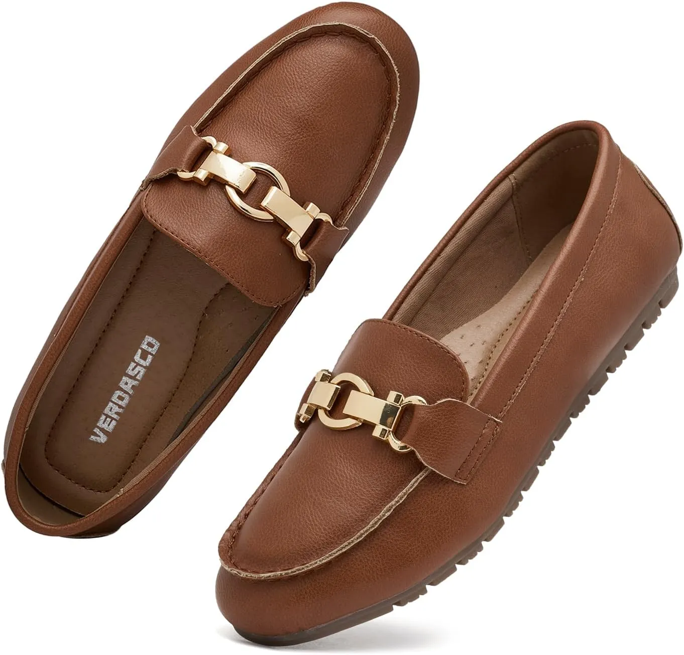 VERDASCO Women's Loafers Comfort Slip-Ons Flat Work Shoes Casual Moccasins Penny Loafers Lady Dress Shoes