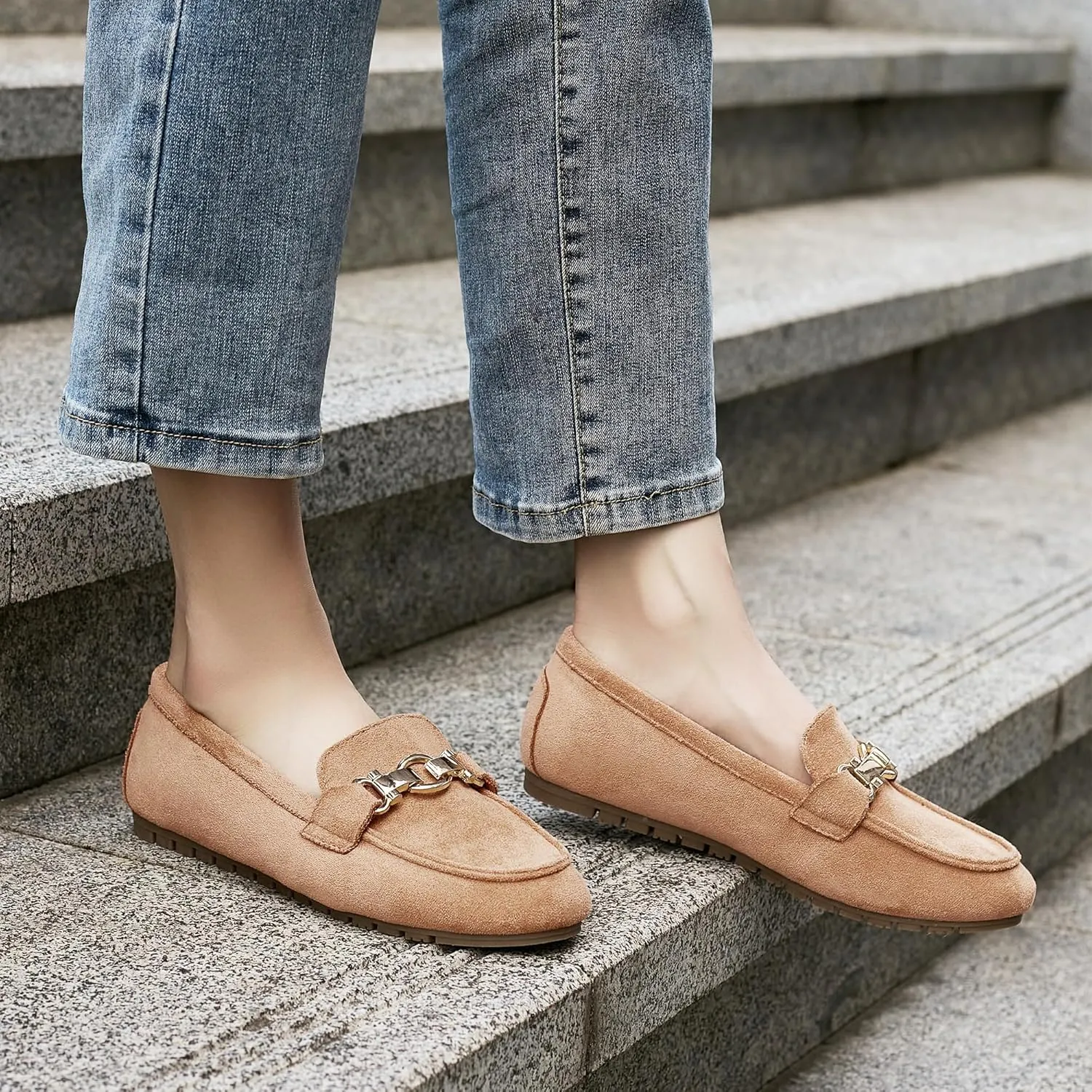 VERDASCO Women's Loafers Comfort Slip-Ons Flat Work Shoes Casual Moccasins Penny Loafers Lady Dress Shoes