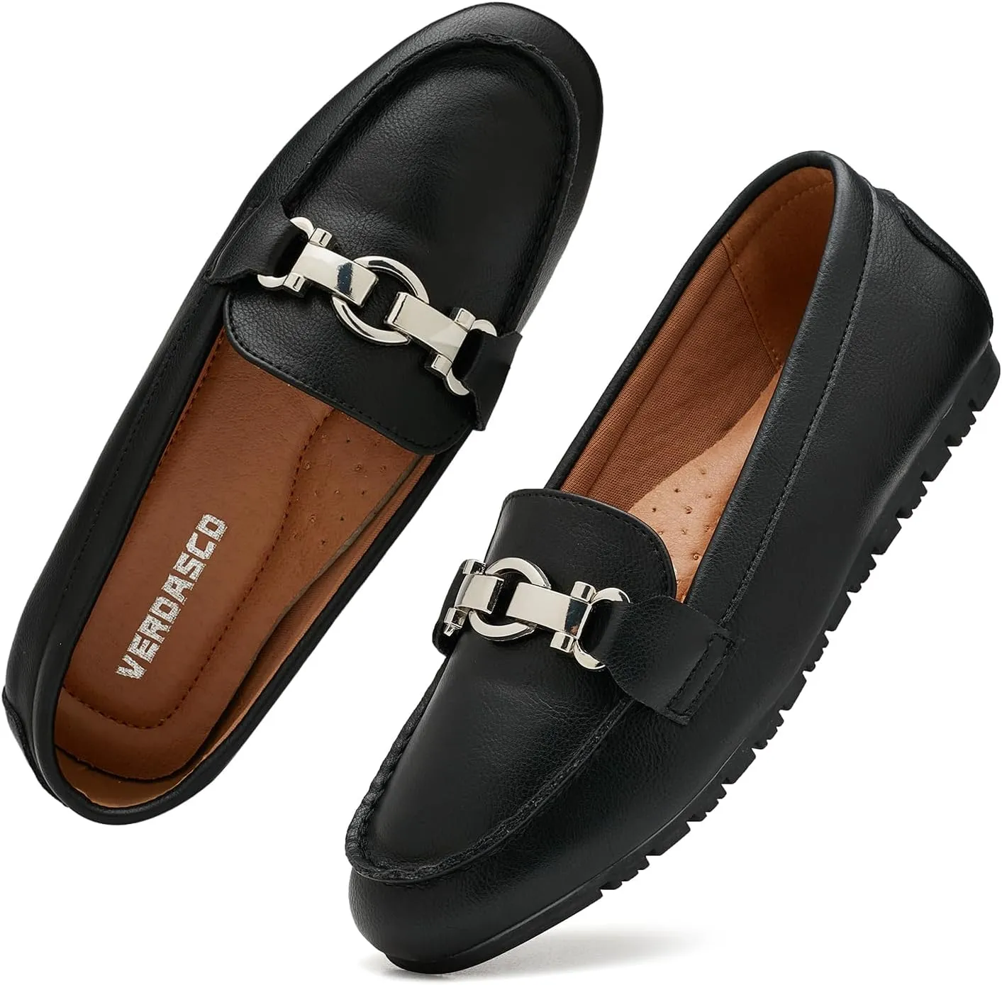 VERDASCO Women's Loafers Comfort Slip-Ons Flat Work Shoes Casual Moccasins Penny Loafers Lady Dress Shoes