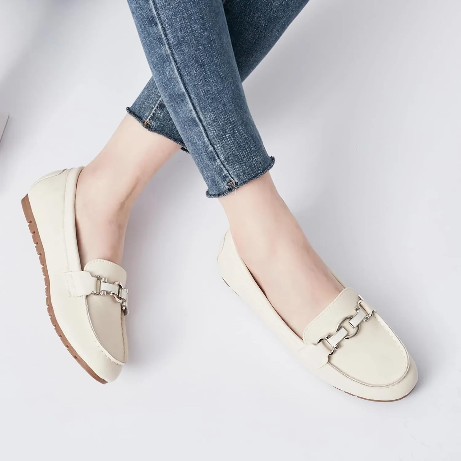 VERDASCO Women's Loafers Comfort Slip-Ons Flat Work Shoes Casual Moccasins Penny Loafers Lady Dress Shoes