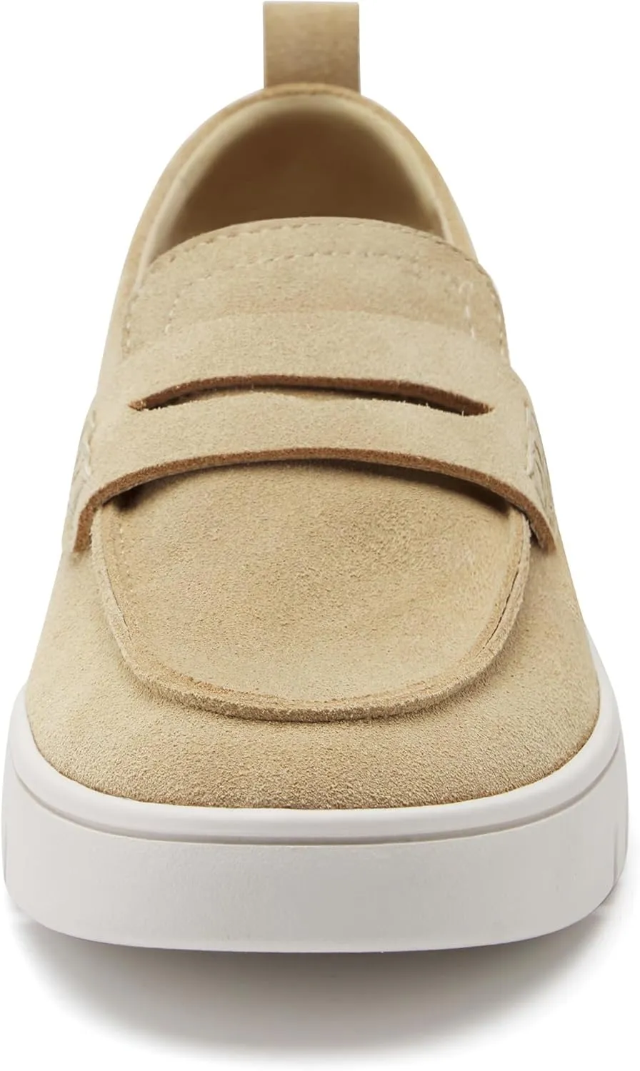 vodvob Women's Suede Leather Slip-On Loafers Casual Flats Comfortable & Lightweight Driving Penny Loafer Work Shoes