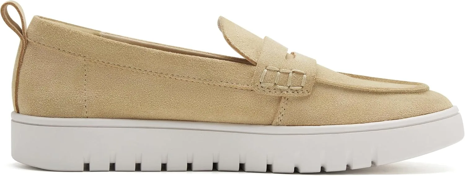 vodvob Women's Suede Leather Slip-On Loafers Casual Flats Comfortable & Lightweight Driving Penny Loafer Work Shoes
