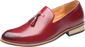 Wide Toe Box Dress Shoes for Men Fashion Style Men's Breathable Tassel Comfortable Business Slip On Work Leisure Solid Color Leather Shoes Men's Business Casual Shoes Size 15