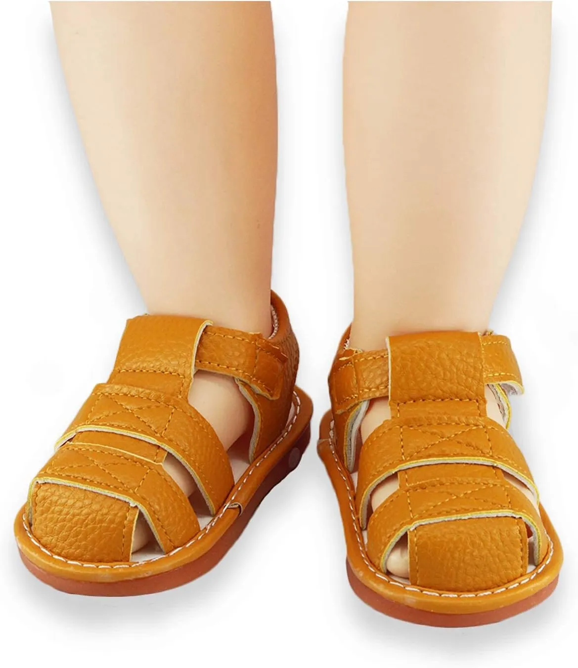WILLFUN Baby Boy Girl Summer Infant Squeaky Sandals Premium Rubber Sole Closed-Toe Non-Slip Shoes Toddler First Walkers