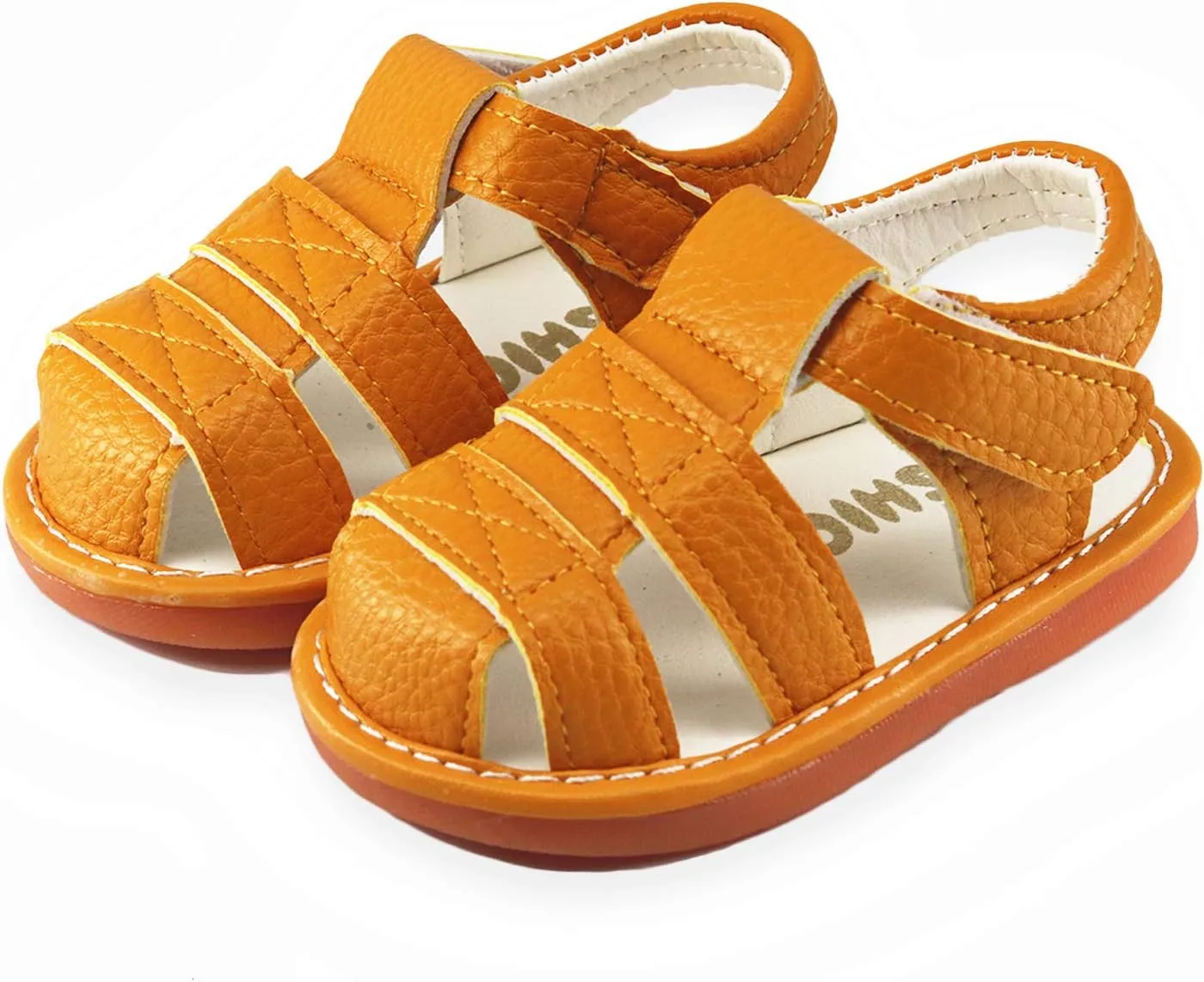 WILLFUN Baby Boy Girl Summer Infant Squeaky Sandals Premium Rubber Sole Closed-Toe Non-Slip Shoes Toddler First Walkers
