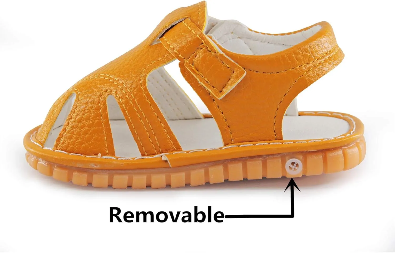 WILLFUN Baby Boy Girl Summer Infant Squeaky Sandals Premium Rubber Sole Closed-Toe Non-Slip Shoes Toddler First Walkers