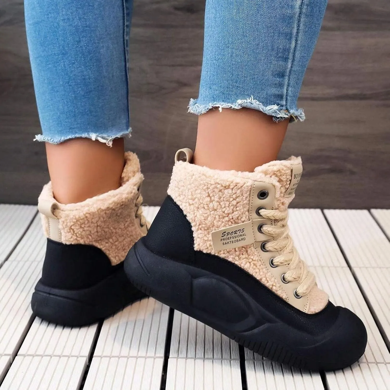 Winter Velvet Cotton Shoes - Thick Sole Casual Snow White Mens Shoes