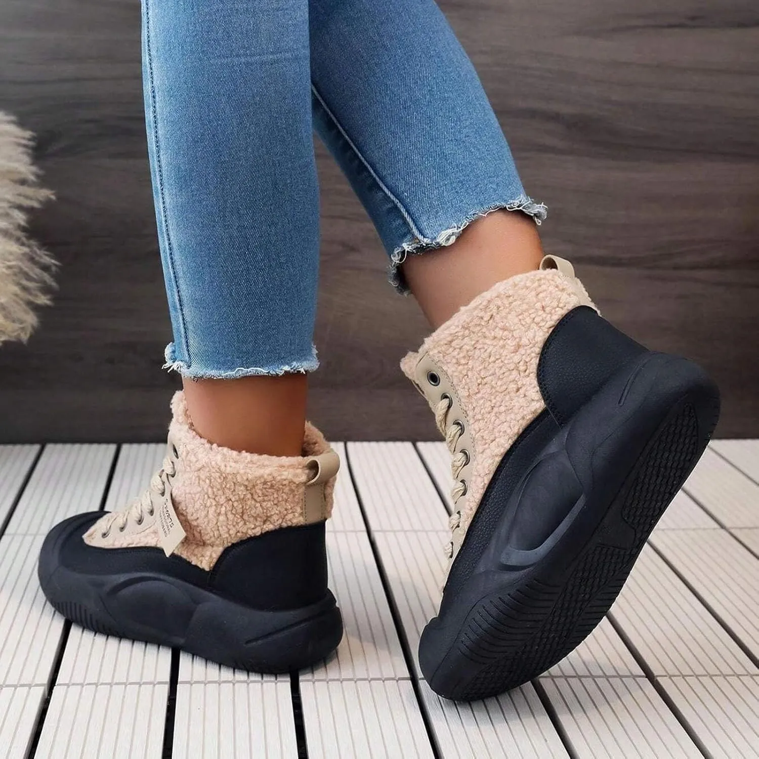 Winter Velvet Cotton Shoes - Thick Sole Casual Snow White Mens Shoes