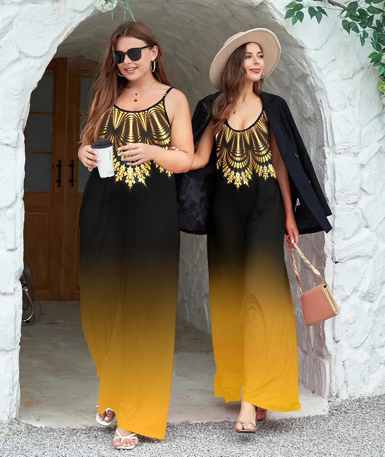 Wolddress Womens 2025 Casual Sleeveless Sundress Plus Size Loose Plain Long Summer Beach Maxi Dress with Pockets S-5X