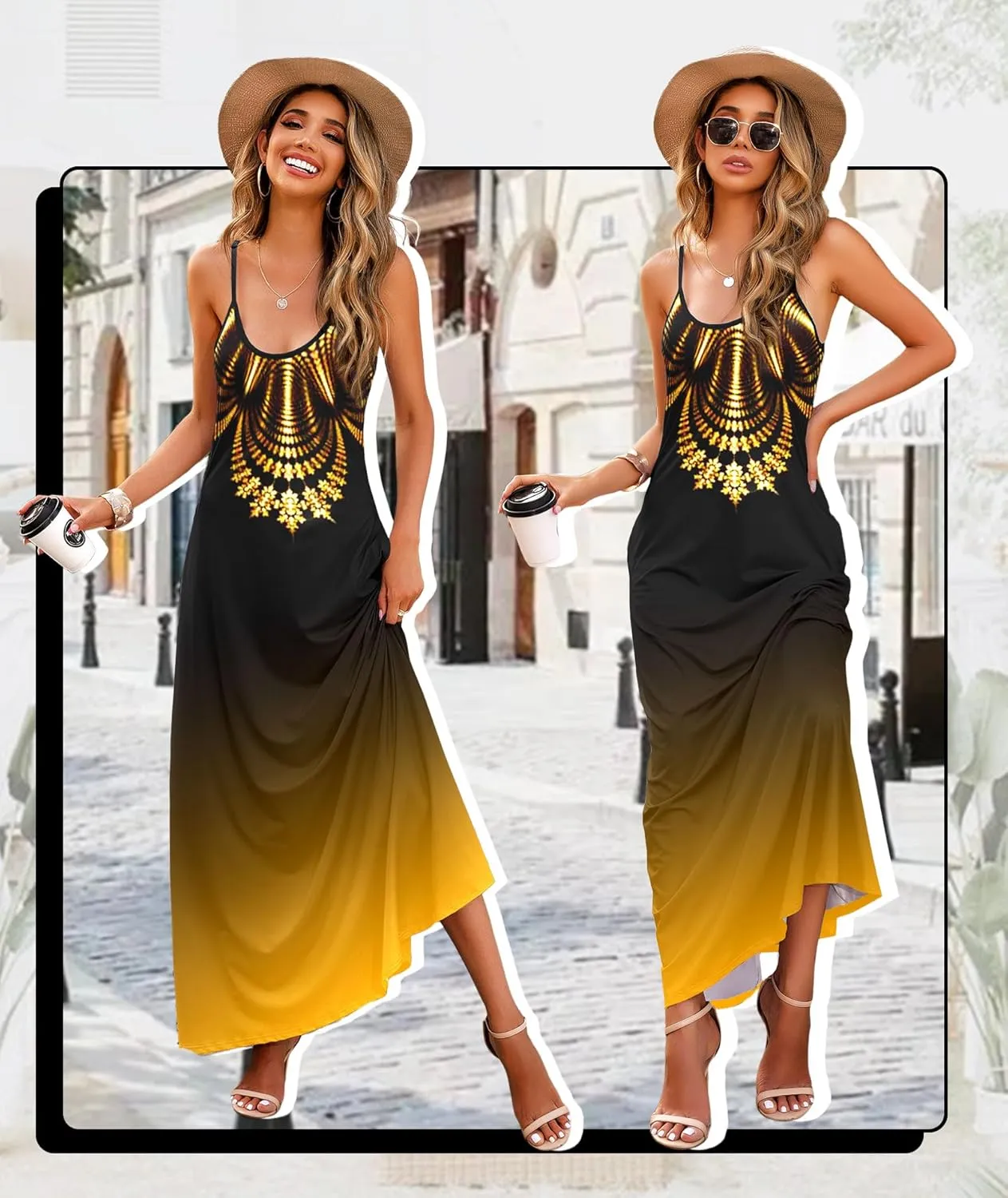 Wolddress Womens 2025 Casual Sleeveless Sundress Plus Size Loose Plain Long Summer Beach Maxi Dress with Pockets S-5X