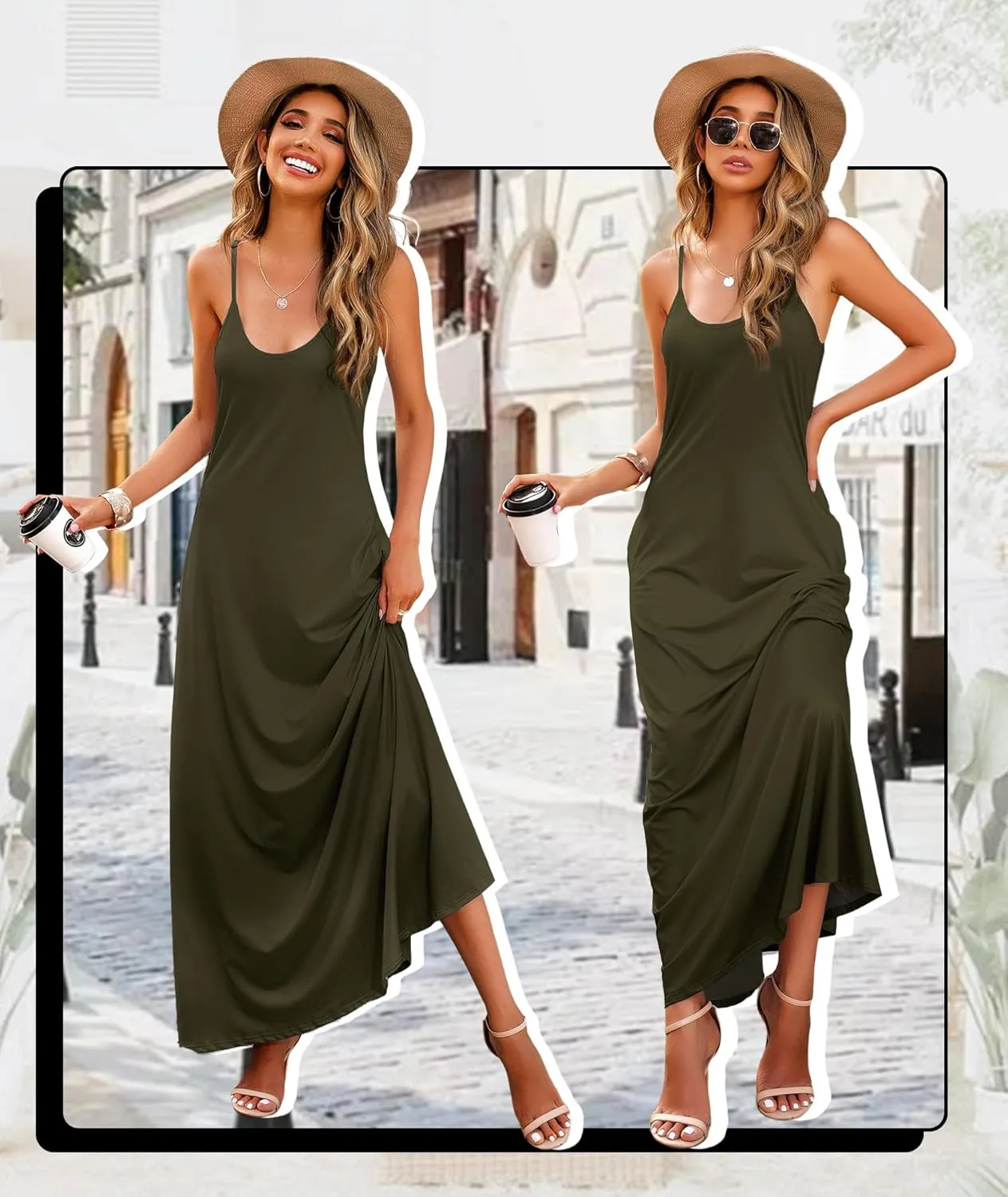 Wolddress Womens 2025 Casual Sleeveless Sundress Plus Size Loose Plain Long Summer Beach Maxi Dress with Pockets S-5X
