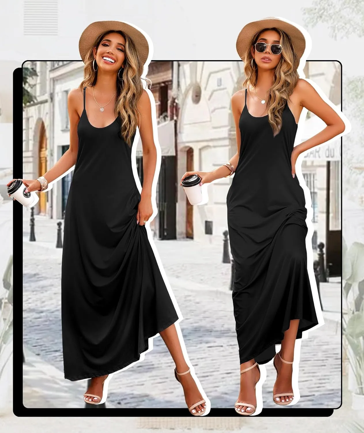 Wolddress Womens 2025 Casual Sleeveless Sundress Plus Size Loose Plain Long Summer Beach Maxi Dress with Pockets S-5X