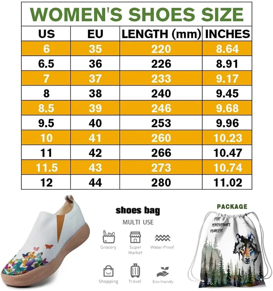 Women Artistic Painting Slip On Travel Shoes Breathable Comfort Walking Loafers Lightweight Arch Support Outdoor Footwear
