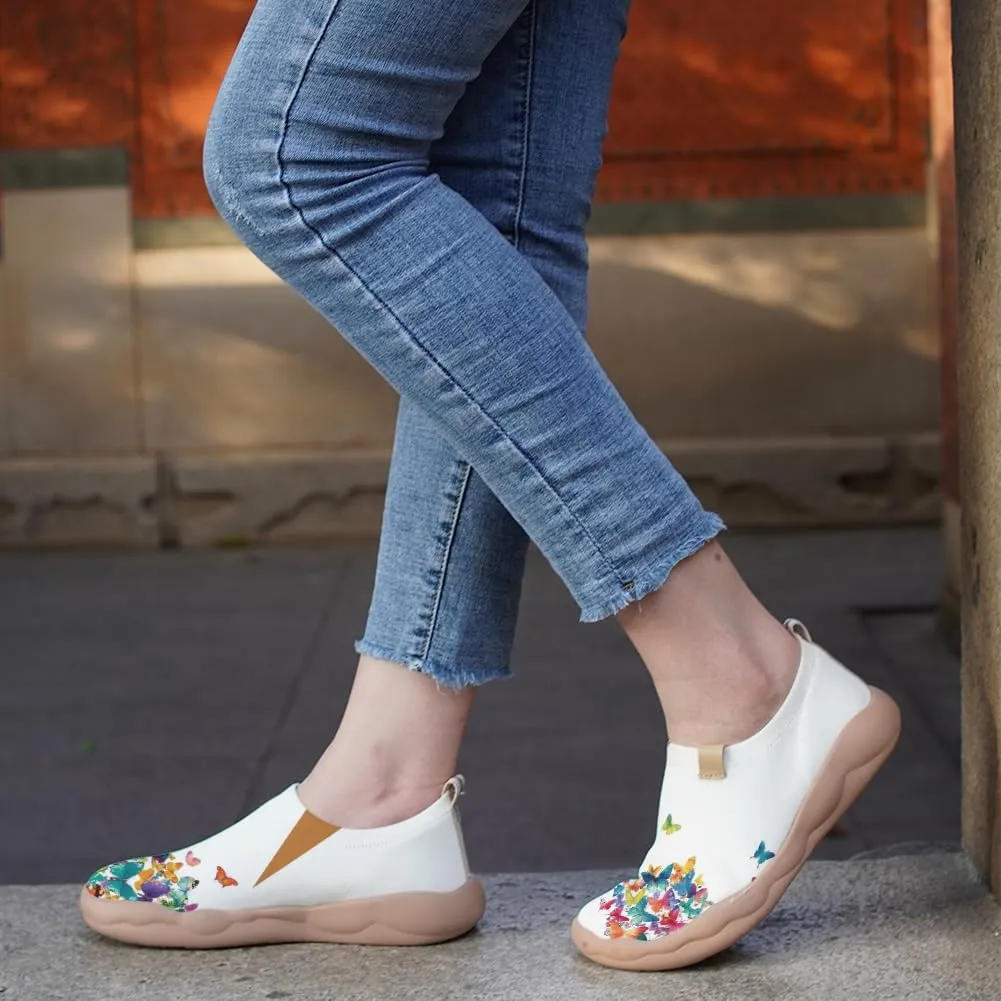 Women Artistic Painting Slip On Travel Shoes Breathable Comfort Walking Loafers Lightweight Arch Support Outdoor Footwear