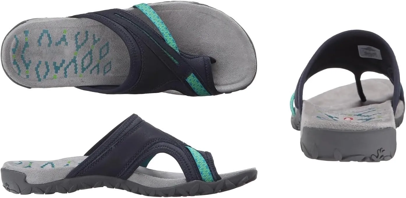 Women Orthopedic Sandals with Arch Support Toe Ring Thong Sandals Walking Flip Flops Plantar Fasciitis Slides Non Slip Summer Slippers for Beach Vacation Comfort Wear Orthowear Sandal Comfy Soft Shoe