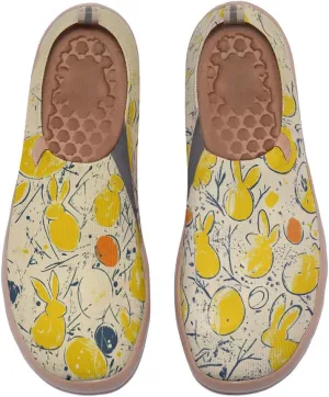Women Vibrant Painted Slip On Loafers Ultra Lightweight Comfort Walking Sneakers Foldable Knitted Travel Shoes