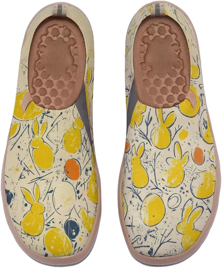 Women Vibrant Painted Slip On Loafers Ultra Lightweight Comfort Walking Sneakers Foldable Knitted Travel Shoes
