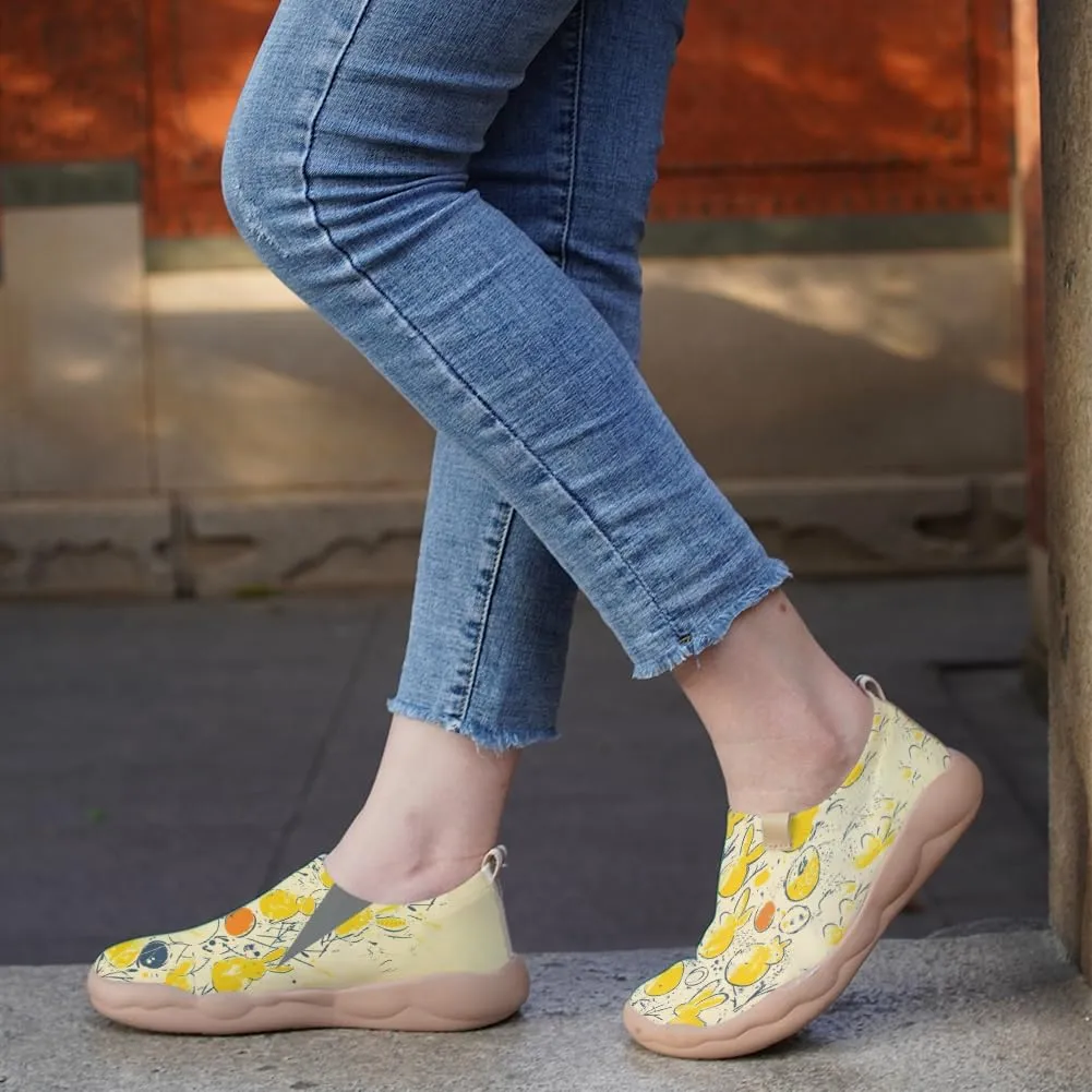 Women Vibrant Painted Slip On Loafers Ultra Lightweight Comfort Walking Sneakers Foldable Knitted Travel Shoes
