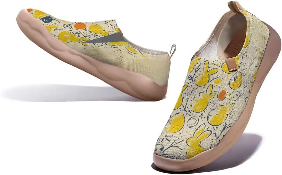 Women Vibrant Painted Slip On Loafers Ultra Lightweight Comfort Walking Sneakers Foldable Knitted Travel Shoes