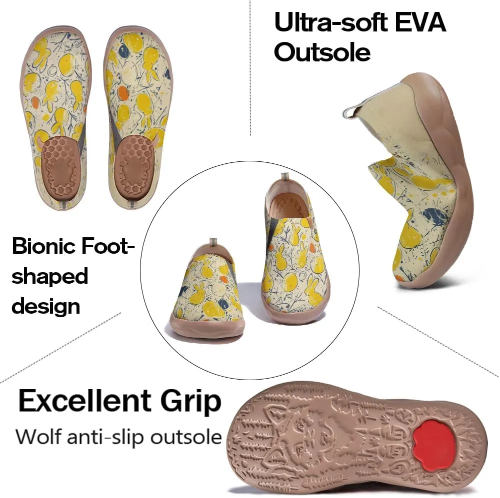 Women Vibrant Painted Slip On Loafers Ultra Lightweight Comfort Walking Sneakers Foldable Knitted Travel Shoes