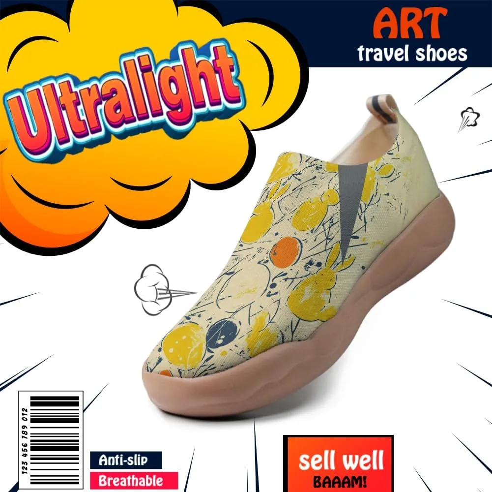 Women Vibrant Painted Slip On Loafers Ultra Lightweight Comfort Walking Sneakers Foldable Knitted Travel Shoes