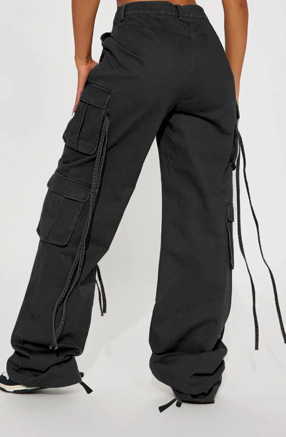 Women Y2k High Waisted Straight Leg Relaxed Fit Cargo Pants with 6 Pockets Streetwear Concert Dance Outfit