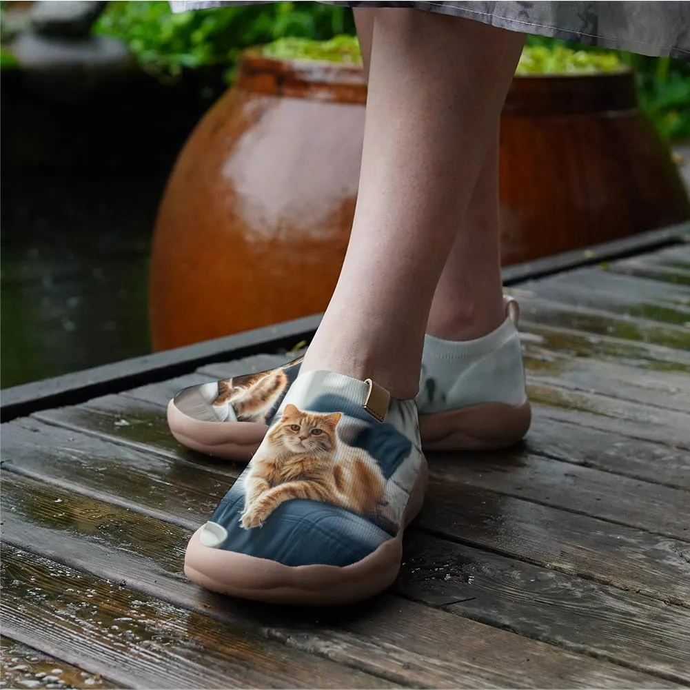 Women's Art Painted Knitted Loafers Fashion Travel Slip On Shoes Lightweight Comfort Walking Sneakers