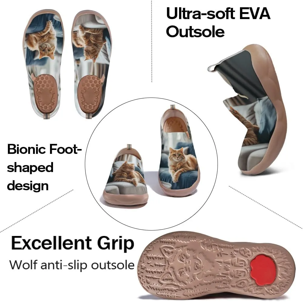 Women's Art Painted Knitted Loafers Fashion Travel Slip On Shoes Lightweight Comfort Walking Sneakers