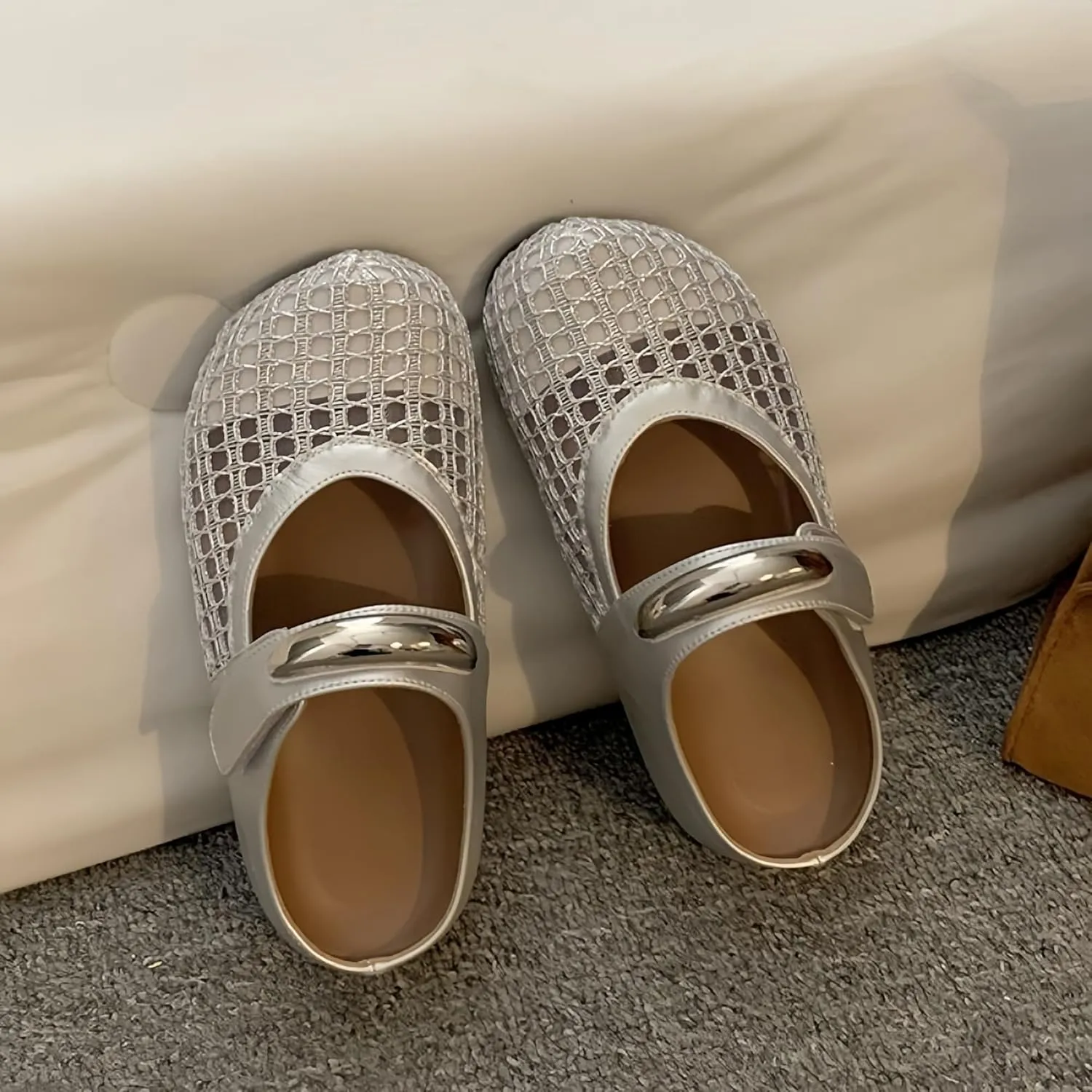 Womens Baotou Slippers Fashion Hollow Non-Slip Breathable Flat Braided Shoes Memory Foam Summer Closed Toe Dressy Footwear,Casual Trendy Comfortable Light-Weight Walking Shoes for Women