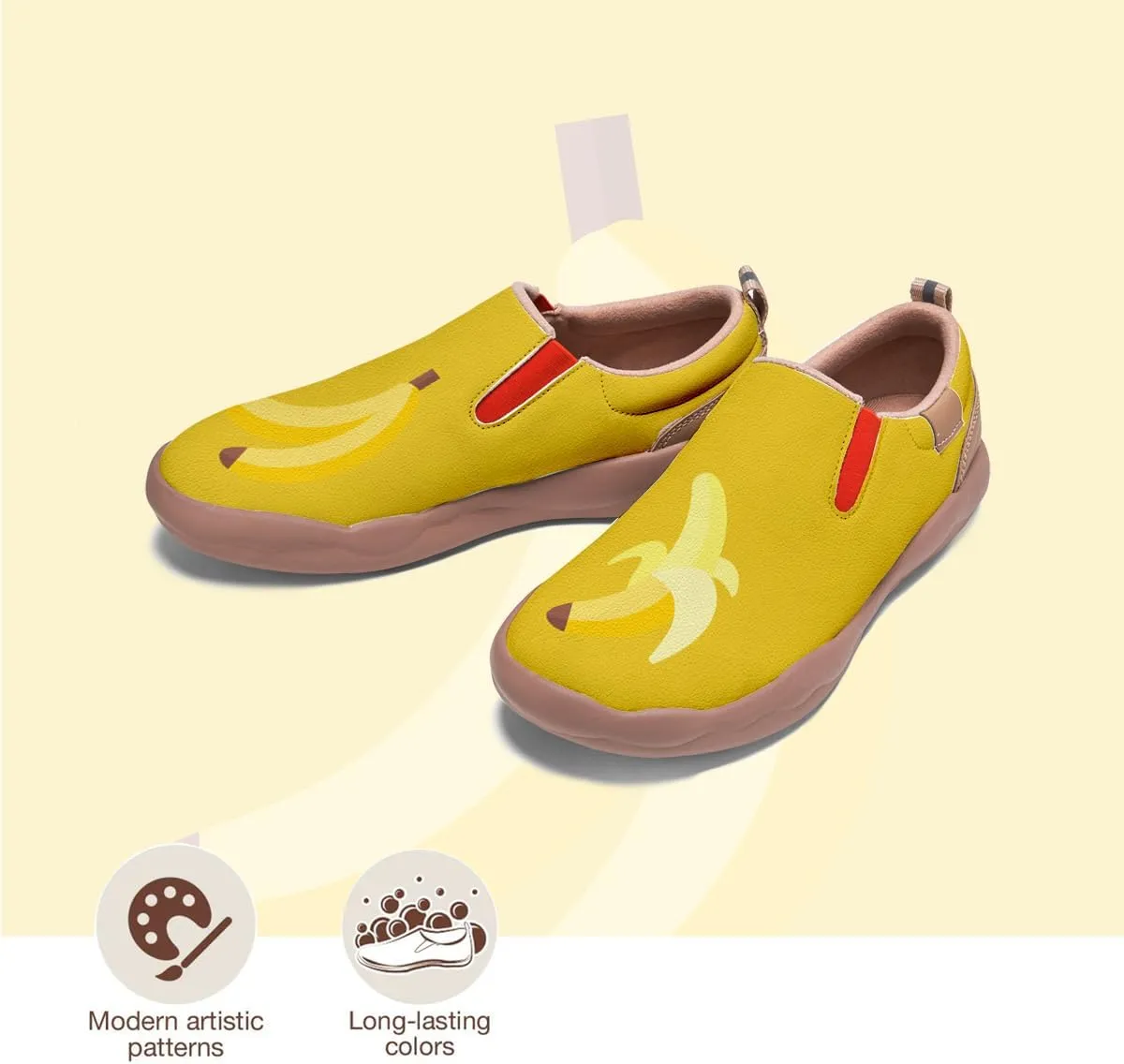 Women’s Casual Travel Shoe - Loafers Slip On Fruit Art Painted Sneakers Comfort Breathe Walking Shoes