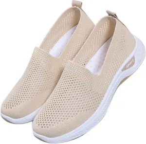 Women's Cloth Shoes Summer Mesh Breathable Slip On Shallow Mouth Soft Sole Women's Minimalist Shoes Men Casual