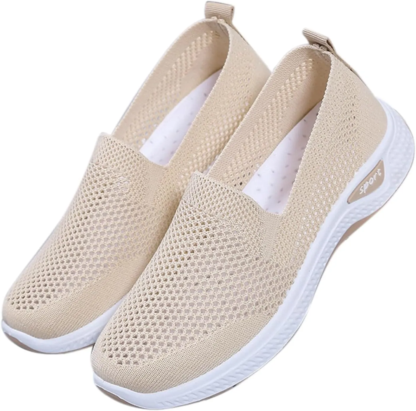Women's Cloth Shoes Summer Mesh Breathable Slip On Shallow Mouth Soft Sole Women's Minimalist Shoes Men Casual