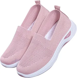 Women's Cloth Shoes Summer Mesh Breathable Slip On Shallow Mouth Soft Sole Women's Minimalist Shoes Men Casual