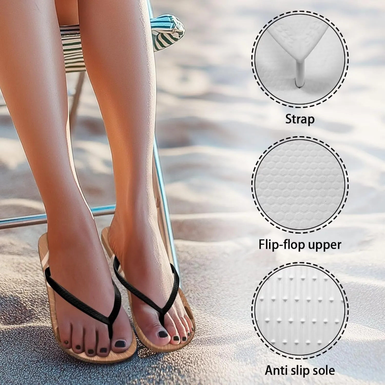 Women's Flip-Flops Cartoon Animal Pattern Slippers Women's Casual Beach Sandals Soft & Comfortable Sole