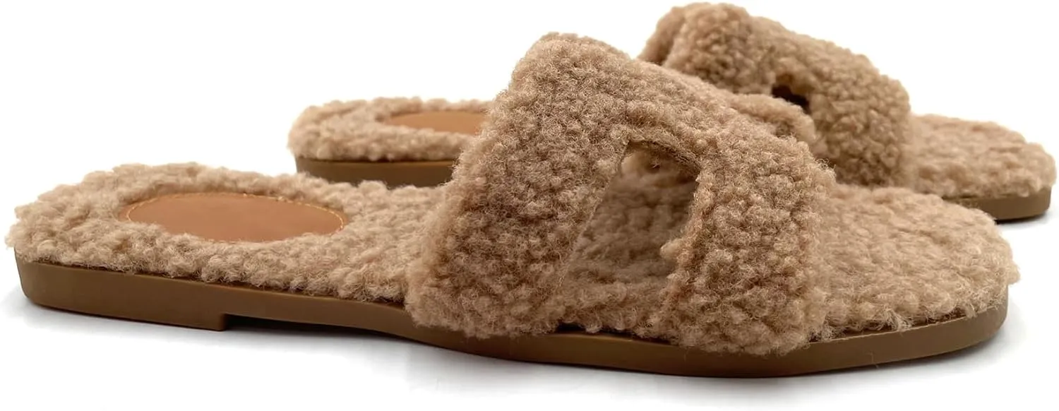 Women's Furry Slippers: Versatile Indoor/Outdoor Slippers with Plush Cotton Upper and Soft Sole - Perfect for Parties, Gatherings, Casual Wear, Vacations, and Beach Days