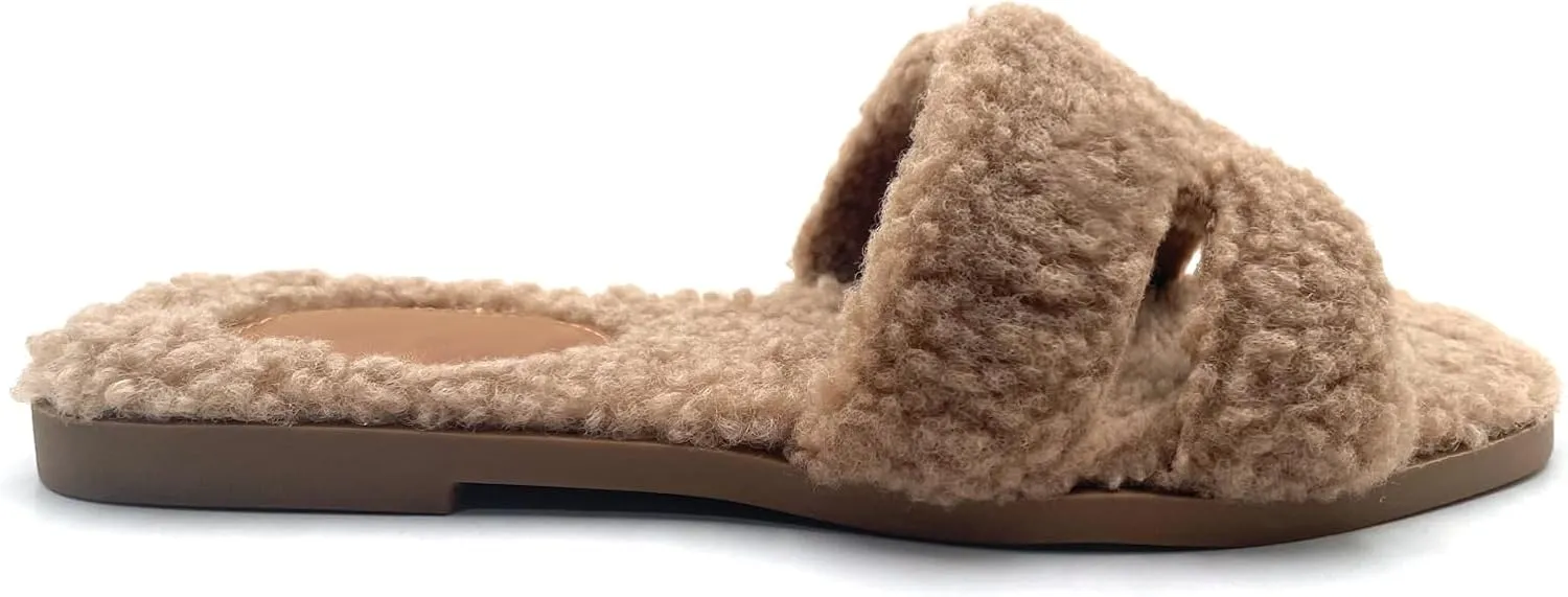Women's Furry Slippers: Versatile Indoor/Outdoor Slippers with Plush Cotton Upper and Soft Sole - Perfect for Parties, Gatherings, Casual Wear, Vacations, and Beach Days