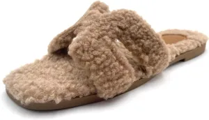 Women's Furry Slippers: Versatile Indoor/Outdoor Slippers with Plush Cotton Upper and Soft Sole - Perfect for Parties, Gatherings, Casual Wear, Vacations, and Beach Days