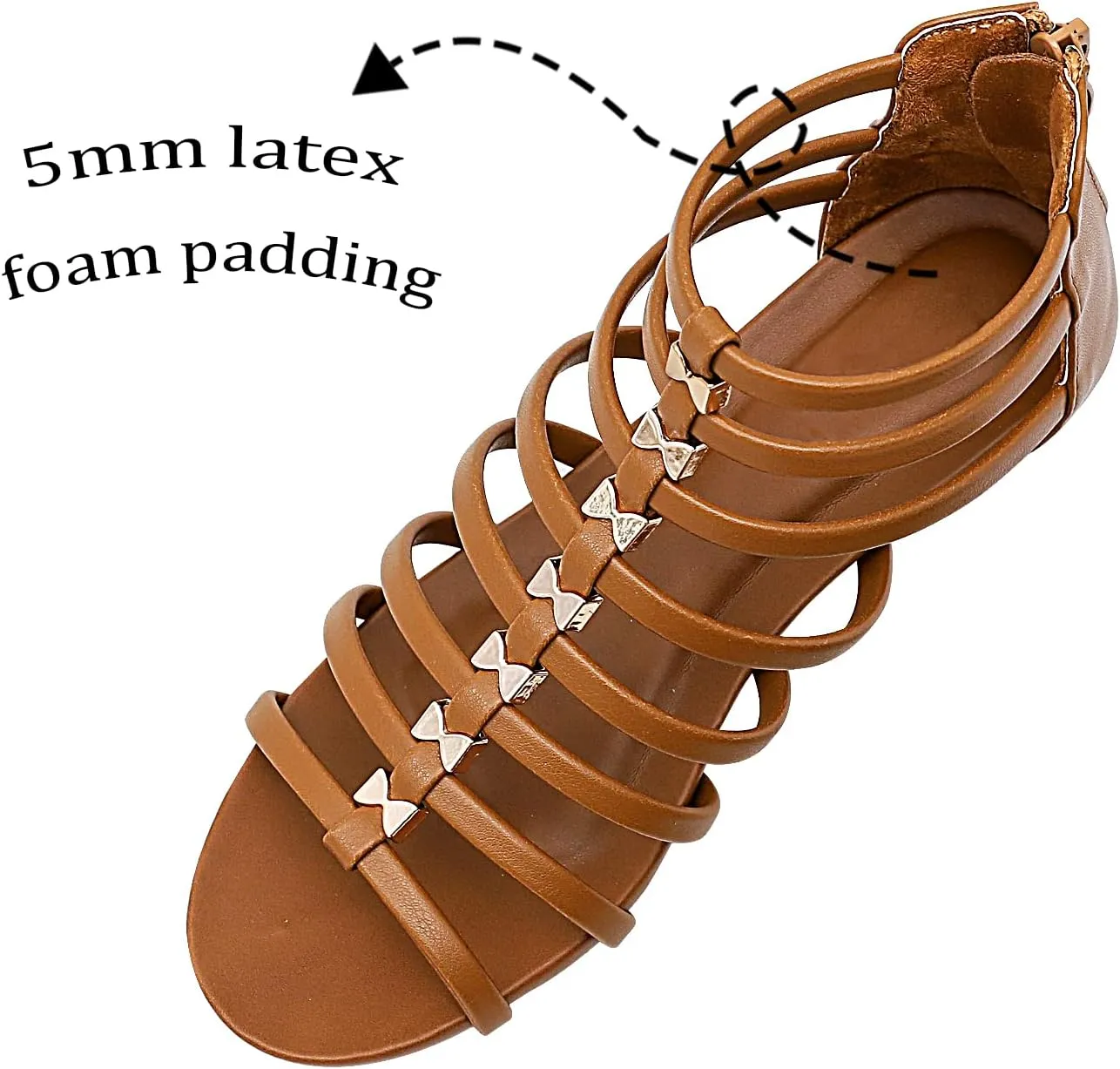 Womens Gladiator Sandals Zipper Strappy Wedge Sandal Roman Shoes For girls