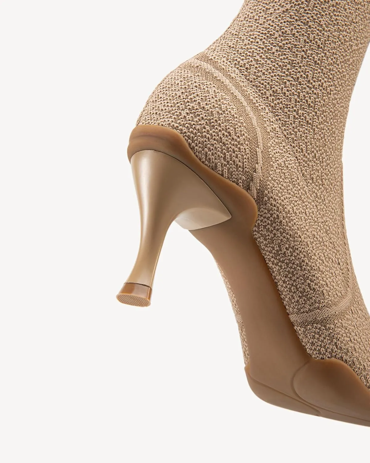 Women's Kitten Low Heel Minimalist Knit Pointed Toe High Boots Cosy Collection